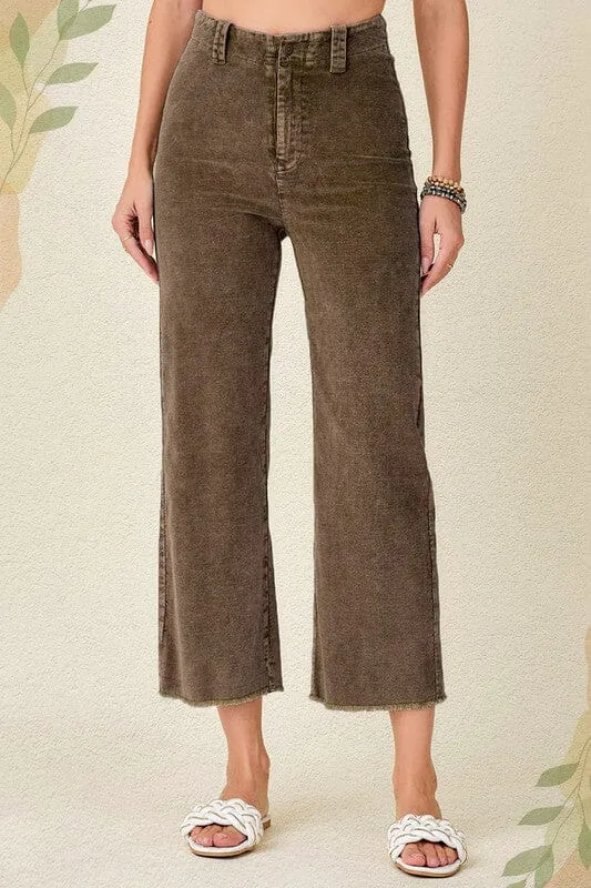 Stretchy Corduroy Pants - Black, Olive, Brown