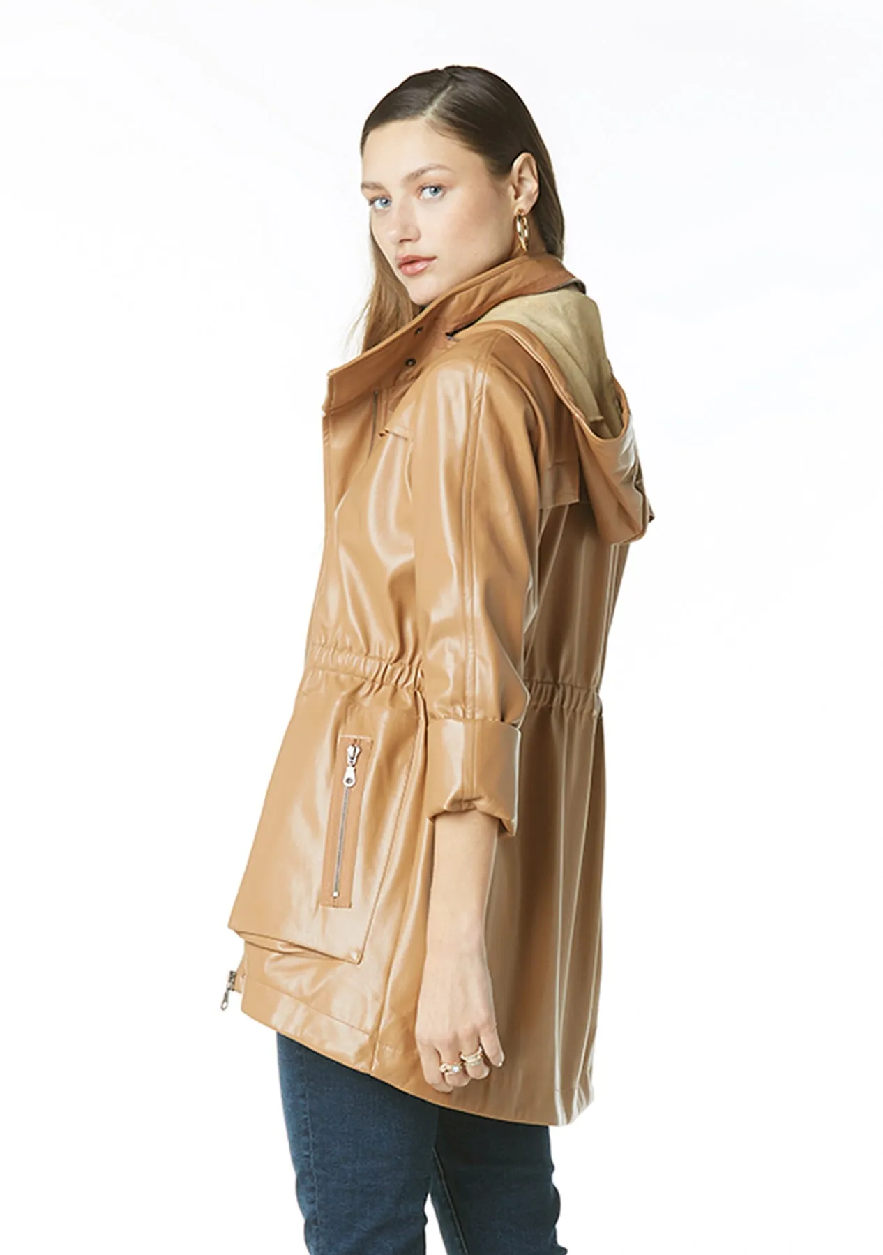 Tart Collections Cory Vegan Leather Jacket in Soft Brown