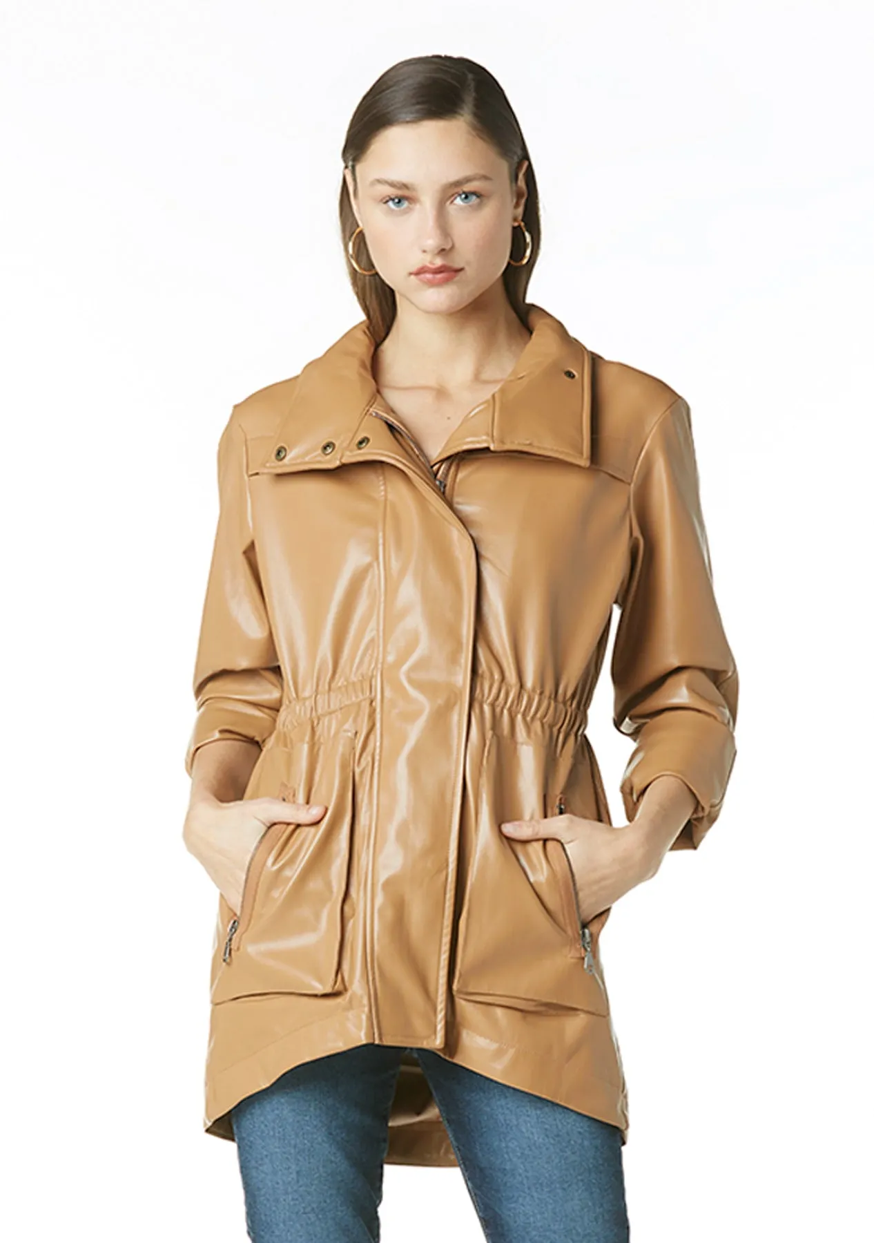 Tart Collections Cory Vegan Leather Jacket in Soft Brown