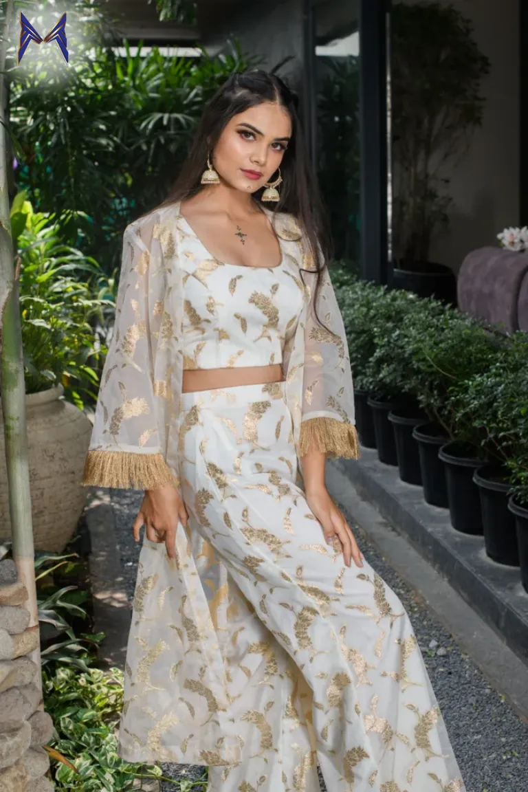 White And Golden Gypsy Dress