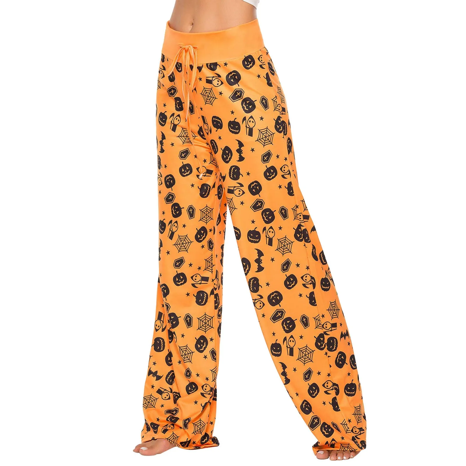 Women's Halloween Pumpkin Loose Casual Pants